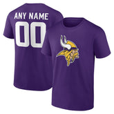 Minnesota Vikings Team Authentic Personalized Name & Number T-Shirt - Purple on sale