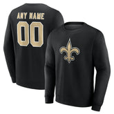 New Orleans Saints Team Authentic Personalized Name & Number Sweatshirt - Black online