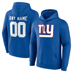 New York Giants Team Authentic Personalized Name & Number Hoodie - Royal sale