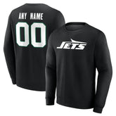 New York Jets Team Authentic Personalized Name & Number Sweatshirt - Black sale