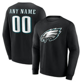 Philadelphia Eagles Team Authentic Personalized Name & Number Sweatshirt - Black sale