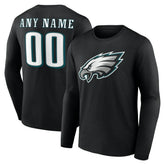 Philadelphia Eagles Team Authentic Personalized Name & Number Long Sleeve T-Shirt - Black sale