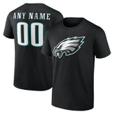 Philadelphia Eagles Team Authentic Personalized Name & Number T-Shirt - Black for sale