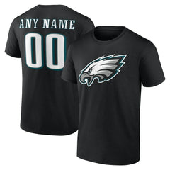Philadelphia Eagles Team Authentic Personalized Name & Number T-Shirt - Black for sale