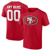 San Francisco 49ers Team Authentic Personalized Name & Number T-Shirt - Scarlet on sale