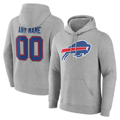 Buffalo Bills Big & Tall Team Authentic Custom Hoodie - Gray sale