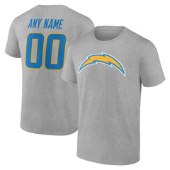 Los Angeles Chargers Big & Tall Team Authentic Custom T-Shirt - Gray outlet