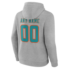 Miami Dolphins Big & Tall Team Authentic Custom Hoodie - Gray cheap
