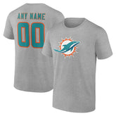 Miami Dolphins Big & Tall Team Authentic Custom T-Shirt - Gray outlet