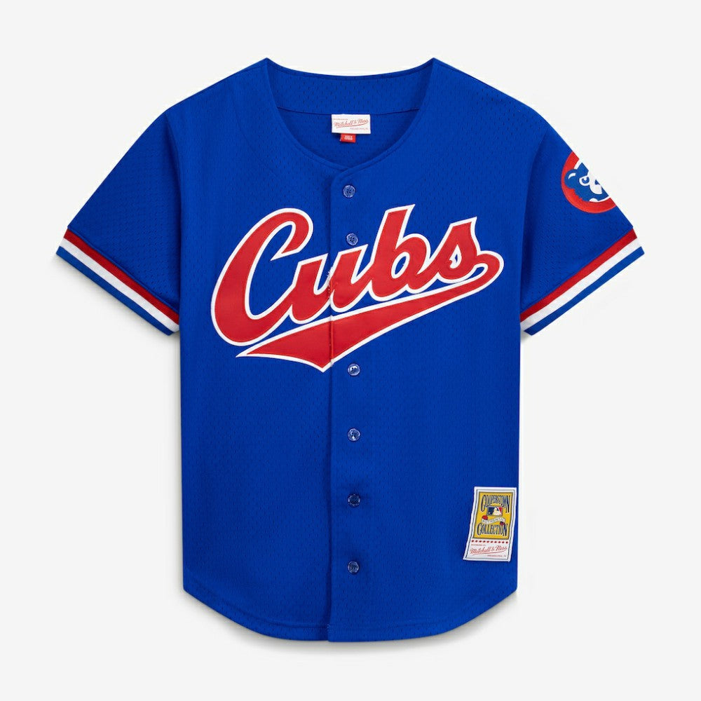 Ryne Sandberg Chicago Cubs Cooperstown Collection 1996 Mesh Batting Practice Button-Up Jersey Royal