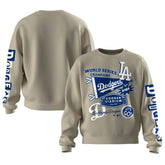 Los Angeles Dodgers Women's 2025 World Series Champions Pennant Spirit Jersey Fleece Sweatshirt Beige