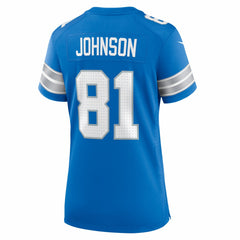 Calvin Johnson Detroit Lions Women's Team Retired Game Jersey - Blue cheap