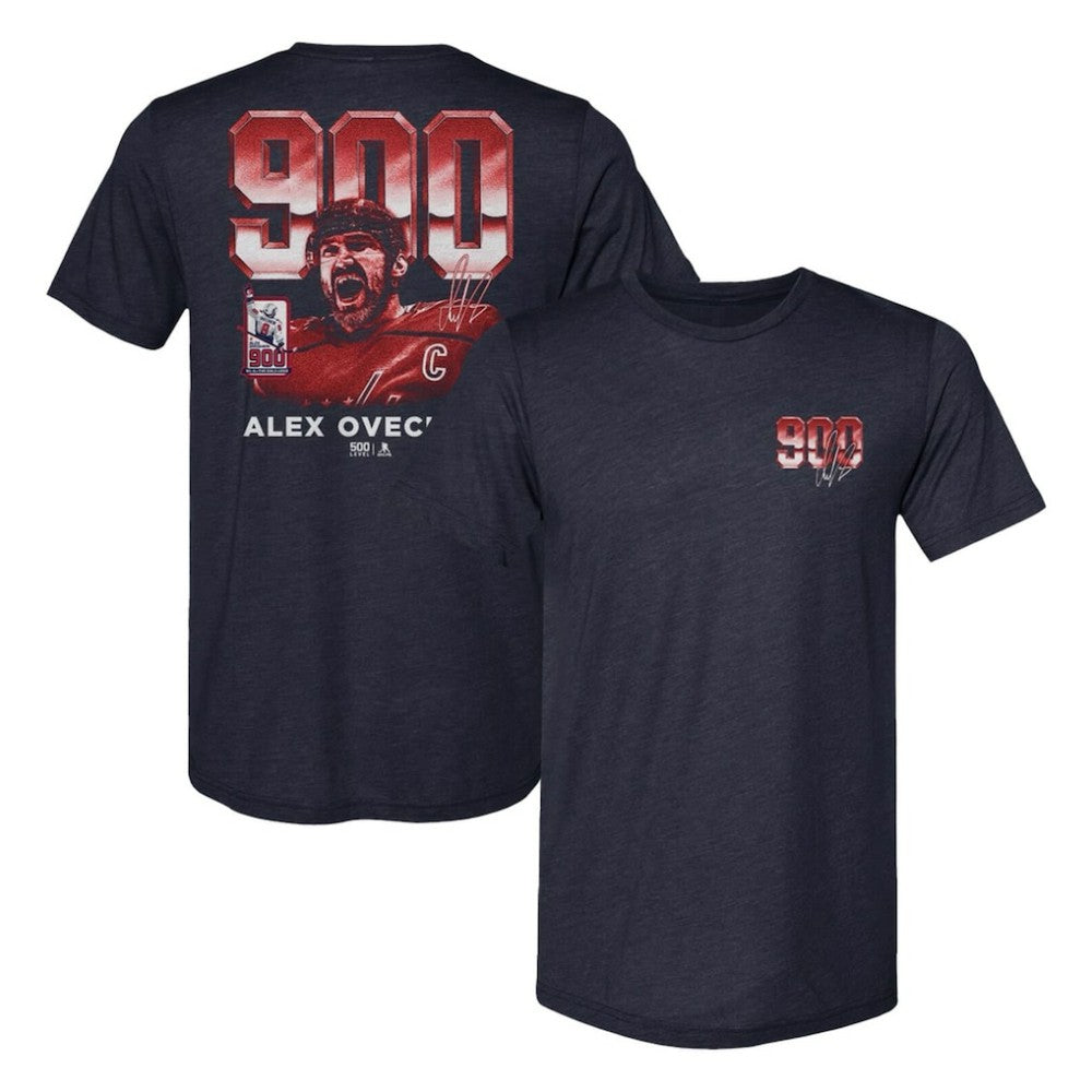 Alexander Ovechkin Washington Capitals 500 Level 900th Career Goal Tri-Blend T-Shirt - Navy T-shirts
