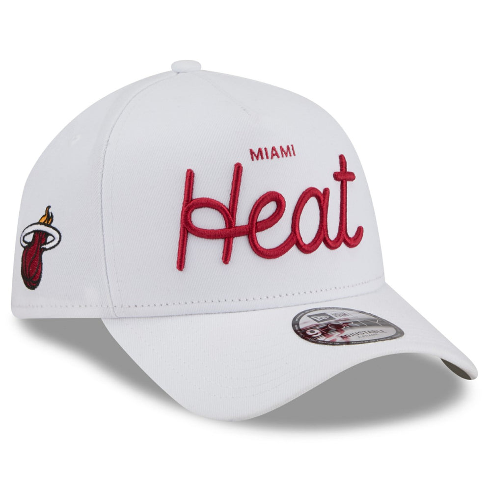Miami Heat x Malbon Golf Unisex 9FORTY A-Frame Adjustable Hat - White for sale