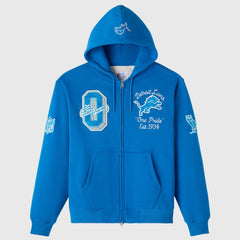 Detroit Lions OVO x NFL Unisex Full-Zip Waffle-Lined Hoodie - Blue for sale