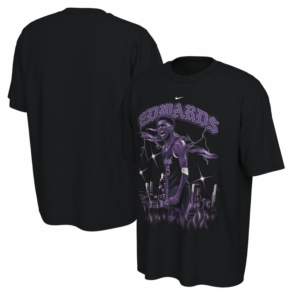 Anthony Edwards Minnesota Timberwolves Unisex 2025/26 City Edition Player Graphic T-Shirt - Black for sale