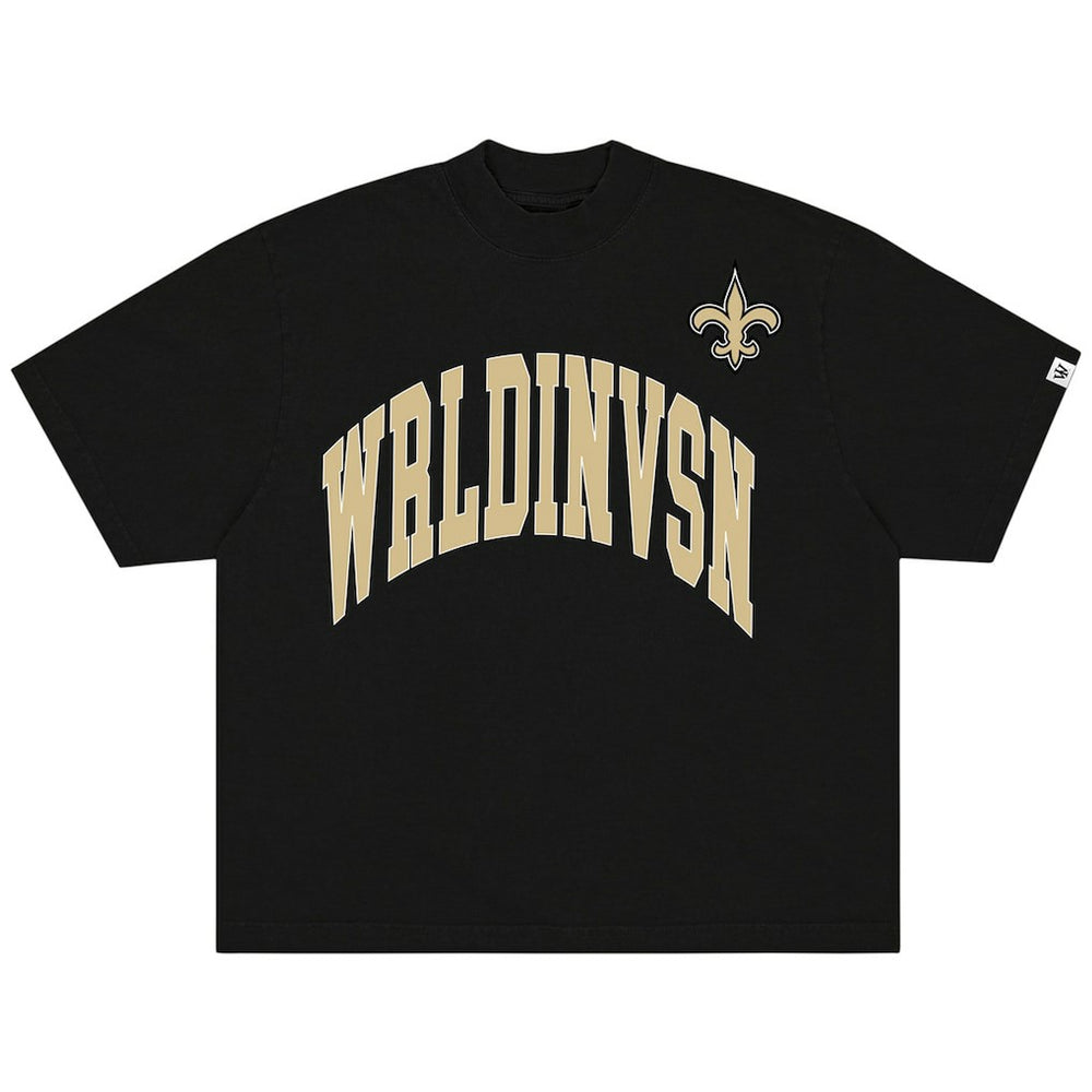 WRLDINVSN x New Orleans Saints Unisex Oversized Arch T-Shirt - Black online