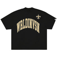 WRLDINVSN x New Orleans Saints Unisex Oversized Arch T-Shirt - Black online