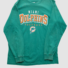 Miami Dolphins NFL 2000s Long Sleeve T-shirt - Teal Vintage on sale