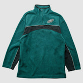 Philadelphia Eagles NFL 2000s 1/4 Zip Sweatshirt - Green Vintage on sale