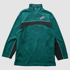 Philadelphia Eagles NFL 2000s 1/4 Zip Sweatshirt - Green Vintage on sale