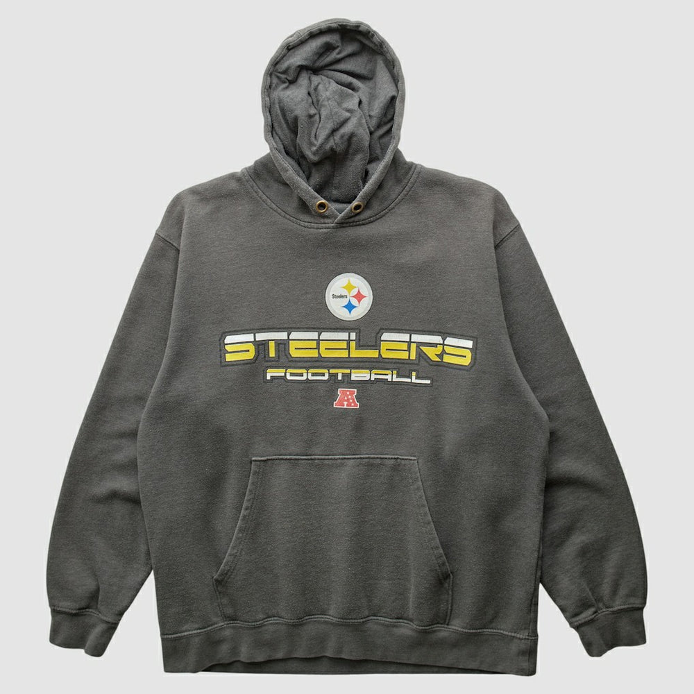 Pittsburgh Steelers NFL 2010s Hooded Pullover Sweatshirt - Gray Vintage on sale