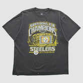 Pittsburgh Steelers Reebok 2009 T-shirt - Black Vintage on sale