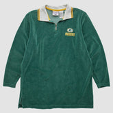 Green Bay Packers Game Day Clothing 90s 1/4 Zip Sweatshirt - Green Vintage discount