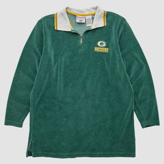Green Bay Packers Game Day Clothing 90s 1/4 Zip Sweatshirt - Green Vintage discount