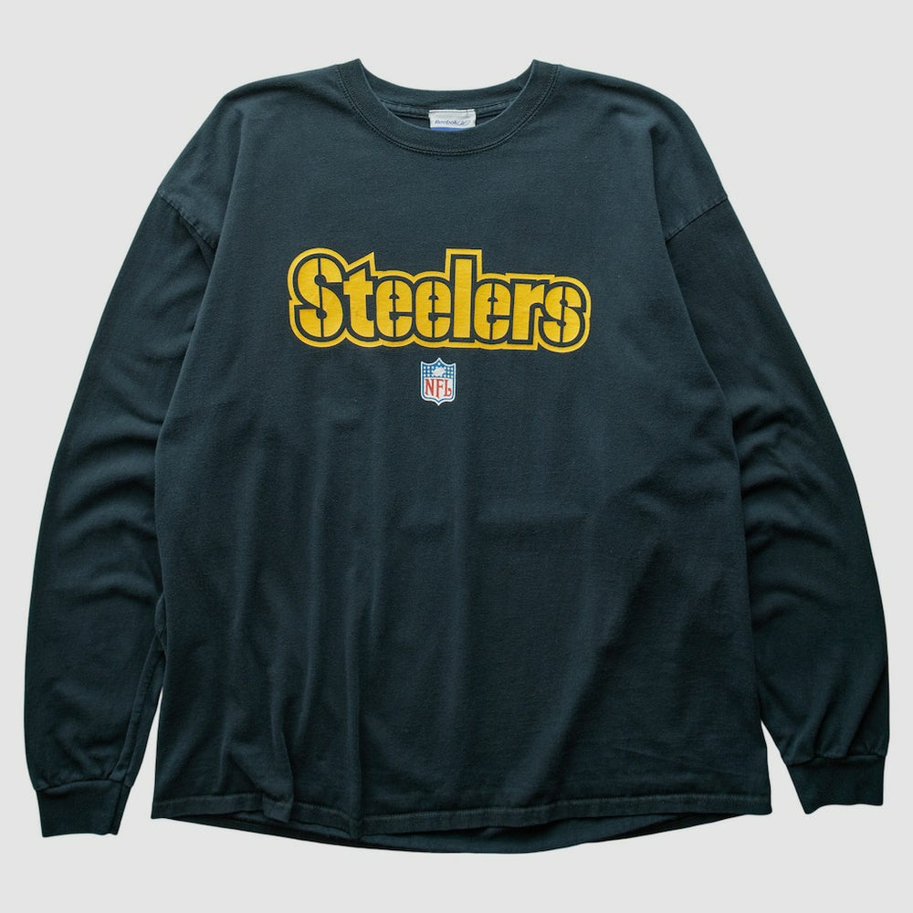 Pittsburgh Steelers Reebok 2000s Long Sleeve T-shirt - Black Vintage on sale