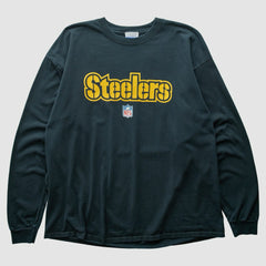 Pittsburgh Steelers Reebok 2000s Long Sleeve T-shirt - Black Vintage on sale
