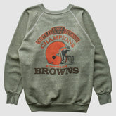 Cleveland Browns 1986 Pullover Sweatshirt - Olive Vintage on sale