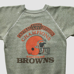 Cleveland Browns 1986 Pullover Sweatshirt - Olive Vintage on sale