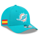 Miami Dolphins New Era Spain Side Patch 9FORTY M-Crown Adjustable Hat - Aqua on sale