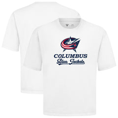 Columbus Blue Jackets Levelwear Team Surge Luxe Signature Knit T-Shirt - White T-shirts