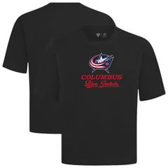 Columbus Blue Jackets Levelwear Team Surge Luxe Signature Knit T-Shirt - Black T-shirts