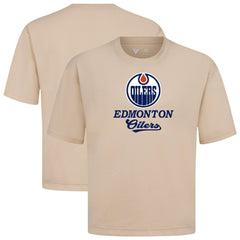 Edmonton Oilers Levelwear Team Surge Luxe Signature Knit T-Shirt - Khaki T-shirts