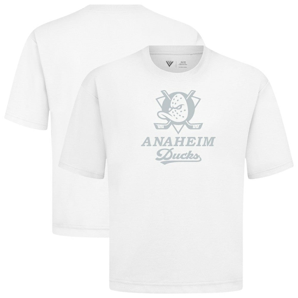 Anaheim Ducks Levelwear Shadow Surge Luxe Signature Knit T-Shirt - White T-shirts