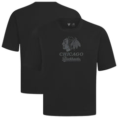 Chicago Blackhawks Levelwear Shadow Surge Luxe Signature Knit T-Shirt - Black T-shirts
