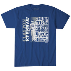 Clayton Kershaw Los Angeles Dodgers BreakingT Unisex GOAT List T-Shirt Royal
