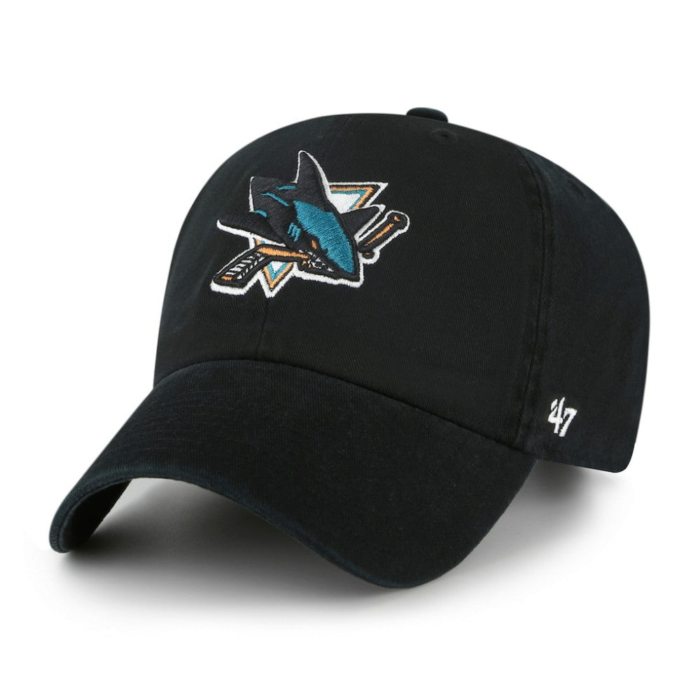 San Jose Sharks '47 Logo Clean Up Adjustable Hat - Black Hats