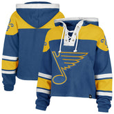 St. Louis Blues '47 Women's Cropped Lacer Hoodie - Blue Hoodies