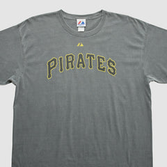 Pittsburgh Pirates Majestic 2010s T-shirt Dark Heather Gray Vintage