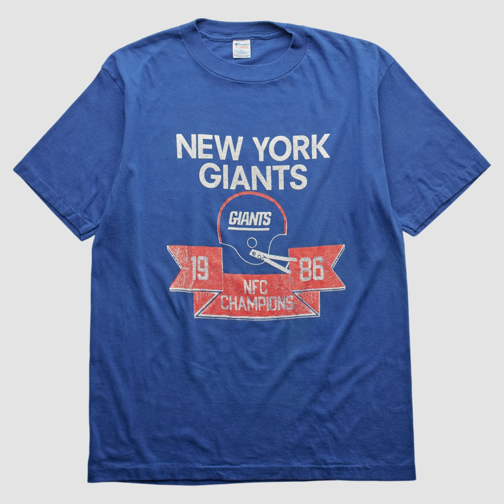 New York Giants Champion 1986 T-shirt - Blue Vintage sale