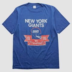 New York Giants Champion 1986 T-shirt - Blue Vintage sale