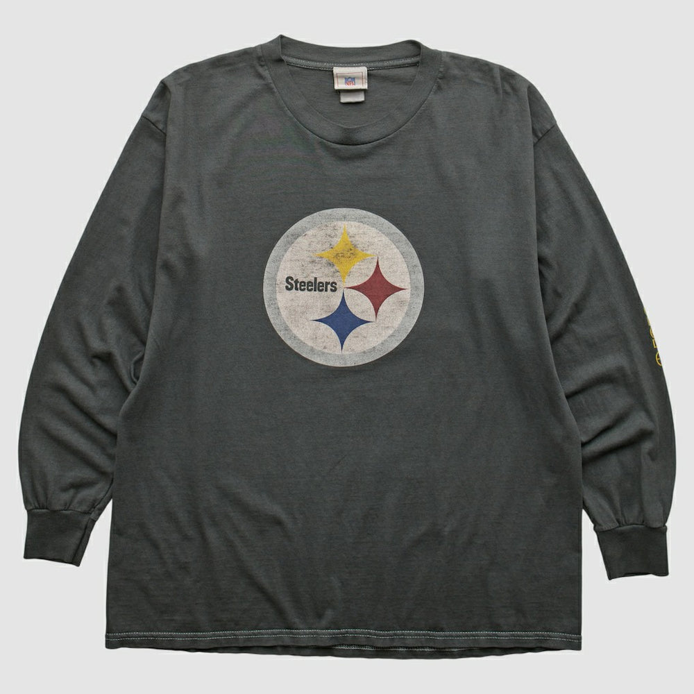 Pittsburgh Steelers NFL 2000s Long Sleeve T-shirt - Charcoal Vintage sale