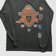 Atlanta Falcons NFL 2000s Long Sleeve T-shirt - Charcoal Vintage online