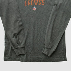 Cleveland Browns Reebok 2000s Long Sleeve T-shirt - Gray Vintage discount