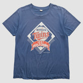 Minnesota Twins Trench 1987 T-shirt Blue Vintage