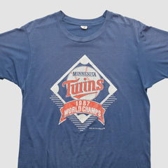 Minnesota Twins Trench 1987 T-shirt Blue Vintage